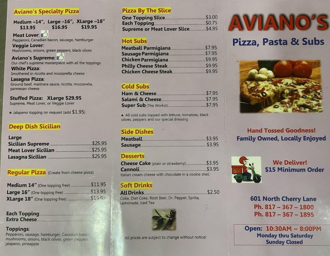 Aviano's Pizza Pasta Subs